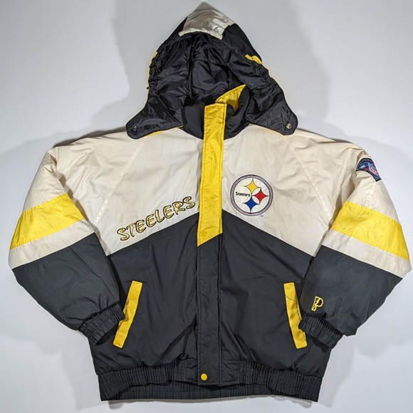 Vtg 1994 NFL 75th Pittsburgh Steelers Sz Large Pro Player Puffer Jacket - Picture 2 of 11